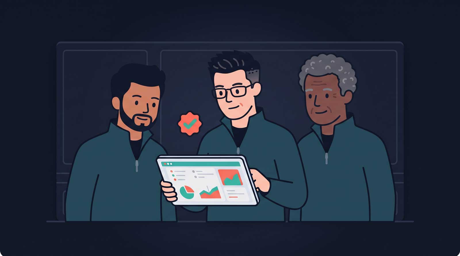 Illustration representing CJR Digital Solutions' long-term client relationships across associations, events, and growing businesses.